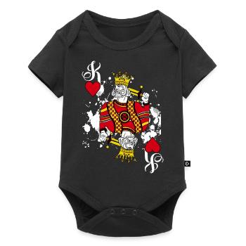 Heart King Playing Card Halloween Costume - Baby Premium short-sleeve bodysuit - black - Front