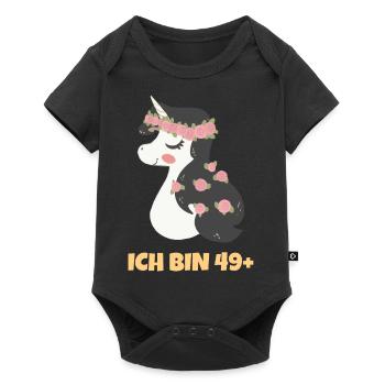 Ich bin 49+ - 50. Geburtstag Frauen Damen Alpaka - Baby Premium Kurzarmbody - Schwarz - Vorne