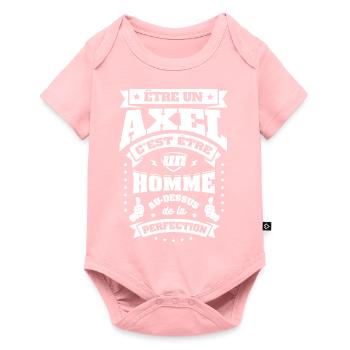 NOM - PRÉNOM - AXEL - Body à manches courtes Premium Bébé - rose - Devant