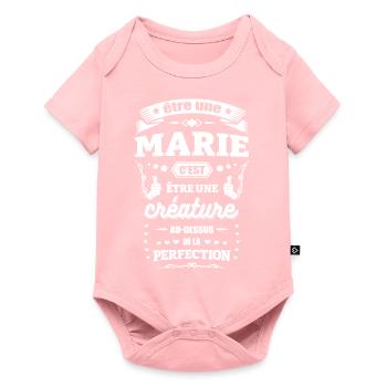 NOM - PRÉNOM - MARIE - Body à manches courtes Premium Bébé - rose - Devant