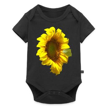 Sunflower with butterfly - Baby Premium short-sleeve bodysuit - black - Front