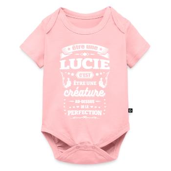 NOM - PRÉNOM - LUCIE - Body à manches courtes Premium Bébé - rose - Devant