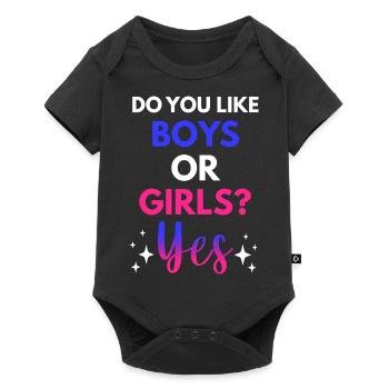 Magst du Jungs oder Mädchen? Ja Bisexuelles - Baby Premium Kurzarmbody - Schwarz - Vorne