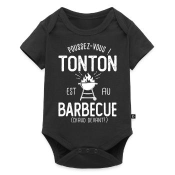 tonton est au barbecue humour oncle tonton BBQ - Body à manches courtes Premium Bébé - noir - Devant