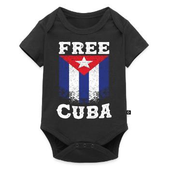 Vintage Free Cuba - Cuba Flag - Body à manches courtes Premium Bébé - noir - Devant