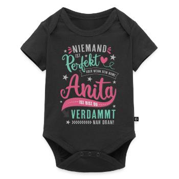 Anita Vorname lustiger Spruch Namenstag Geschenk - Baby Premium Kurzarmbody - Schwarz - Vorne
