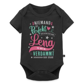 Lena Vorname lustiger Spruch Namenstag Geschenk - Baby Premium Kurzarmbody - Schwarz - Vorne