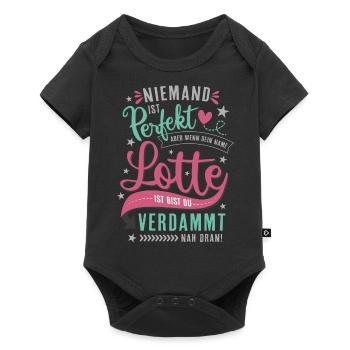 Lotte Vorname lustiger Spruch Namenstag Geschenk - Baby Premium Kurzarmbody - Schwarz - Vorne