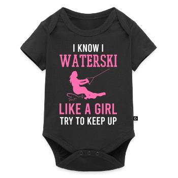 Water ski - Baby Premium short-sleeve bodysuit - black - Front