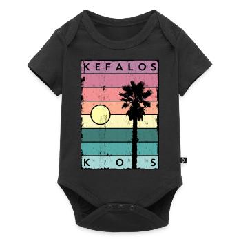 L’horizon de Kefalos et Palme Kos - Body à manches courtes Premium Bébé - noir - Devant
