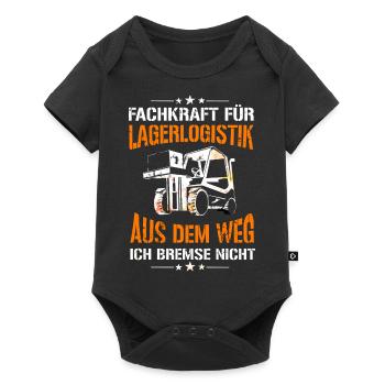Fachkraft für Lagerlogistik Staplerfahrer bremse - Baby Premium Kurzarmbody - Schwarz - Vorne
