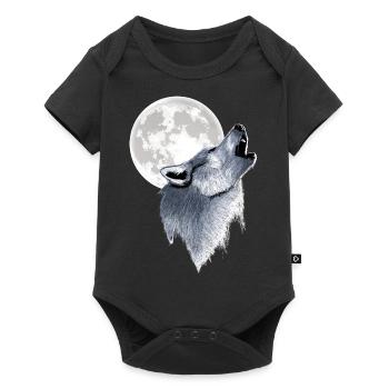 Howling Wolf Full Moon Moon - Baby Premium short-sleeve bodysuit - black - Front