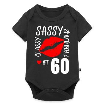 Sassy et Fabuleux à 60 ans. 60e anniversaire - Body à manches courtes Premium Bébé - noir - Devant