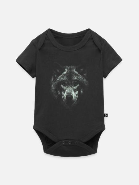 WOLF - Baby Premium short-sleeve bodysuit - black