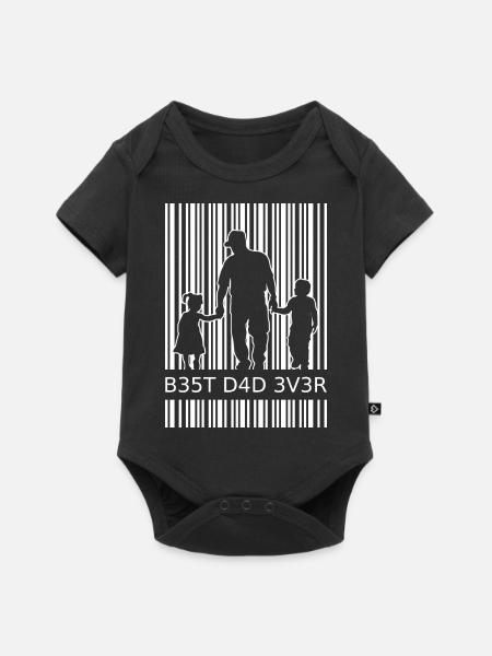 zweifacher Papa mit Tochter und Sohn Dad Geschenk - Baby Premium Kurzarmbody - Schwarz