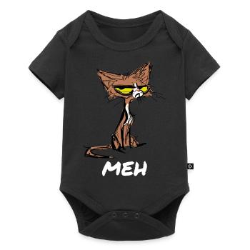 Funny Meh cat for cat lovers - Baby Premium short-sleeve bodysuit - black - Front