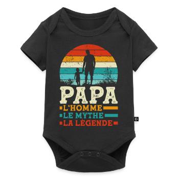 Papa l'homme le mythe la légende Cadeau - Body à manches courtes Premium Bébé - noir - Devant