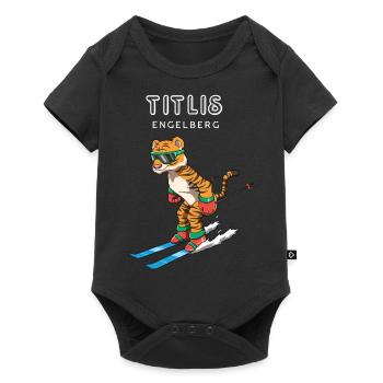 Titlis Engelberg Schweiz Retro Ski Tiger - Baby Premium Kurzarmbody - Schwarz - Vorne