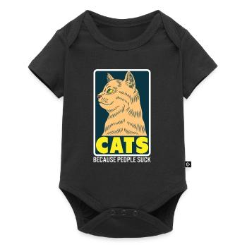 Cats Because People Suck - Cat Lovers Humor - Baby Premium short-sleeve bodysuit - black - Front