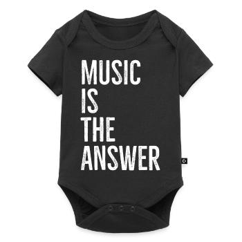 La musique est la réponse - Body à manches courtes Premium Bébé - noir - Devant