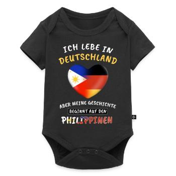 Ich lebe in Deutschland / Philippinen Filipino Fun - Baby Premium Kurzarmbody - Schwarz - Vorne
