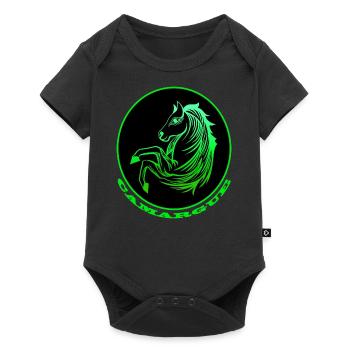 Cheval de Camargue vert fluo - Body à manches courtes Premium Bébé - noir - Devant
