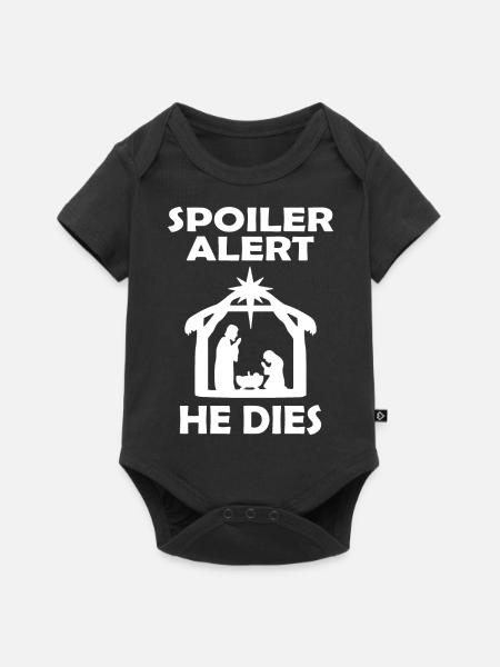 Christmas Spoiler Alert - Funny Christmas Meme - Baby Premium short-sleeve bodysuit - black