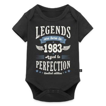 Born in 1983 birthday 40 years gift legend - Baby Premium short-sleeve bodysuit - black - Front