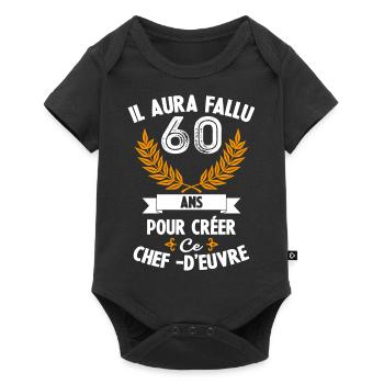 60 ans anniversaire 60 anniversaire cadeau 60 ans - Body à manches courtes Premium Bébé - noir - Devant