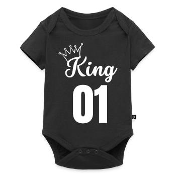 King 01-tshirt assorti famille - Body à manches courtes Premium Bébé - noir - Devant