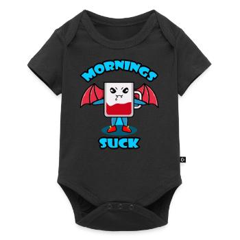 Mornings Suck Graphique - Body à manches courtes Premium Bébé - noir - Devant