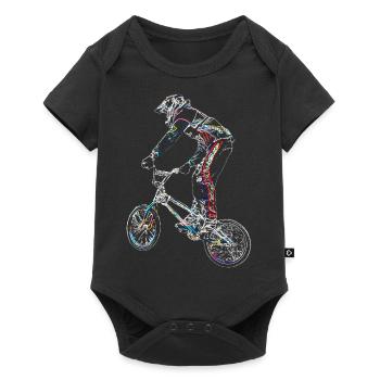 bmx race - Baby Premium short-sleeve bodysuit - black - Front