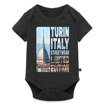 Turin Turin Turin Italie Ville Skyline Accueil Amour - Body à manches courtes Premium Bébé - noir - Devant