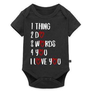 quotes love saying Valentine's Day love font - Baby Premium short-sleeve bodysuit - black - Front