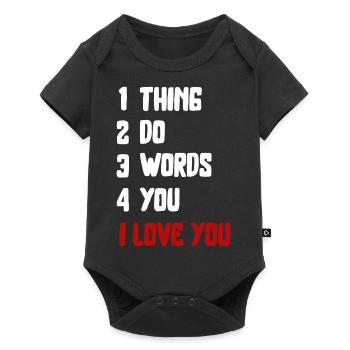 citations d’amour disant police d’amour de la Saint-Valentin - Body à manches courtes Premium Bébé - noir - Devant