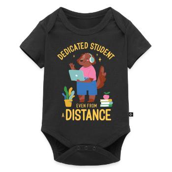 Engagierter Student auch aus der Ferne Engagierter - Baby Premium Kurzarmbody - Schwarz - Vorne