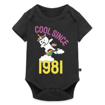 Cool depuis 1981 Dabbing cat 41ème anniversaire - Body à manches courtes Premium Bébé - noir - Devant