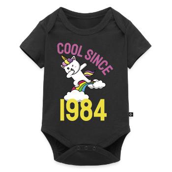 Cool since 1984 Dabbing cat 38th birthday - Baby Premium short-sleeve bodysuit - black - Front
