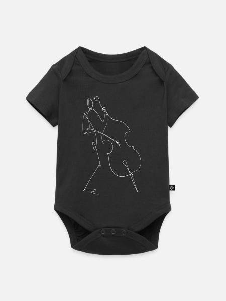 Kontrabass - Baby Premium Kurzarmbody - Schwarz