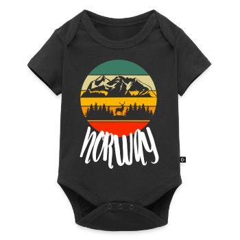 Norwegian Forest Scandinavia Nature Retro Norway - Baby Premium short-sleeve bodysuit - black - Front