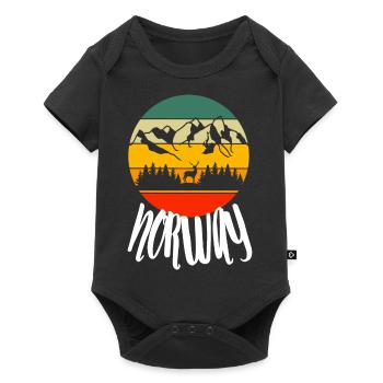 Retro Norway Nature - Baby Premium short-sleeve bodysuit - black - Front