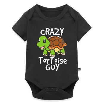 Crazy Tortoise Guy Turtle Breeder Turtle Fan - Baby Premium short-sleeve bodysuit - black - Front
