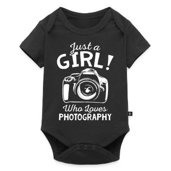 Juste une fille qui aime la photographie - Body à manches courtes Premium Bébé - noir - Devant