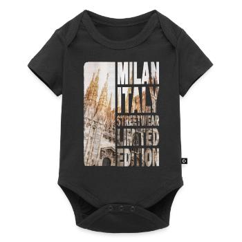 Milan Milan Italie Ville Skyline Vacances Amour - Body à manches courtes Premium Bébé - noir - Devant