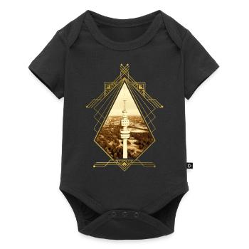 Dortmund Allemagne Ville Skyline Gold Love - Body à manches courtes Premium Bébé - noir - Devant