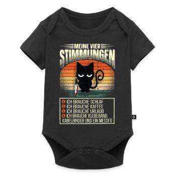 Meine Vier Stimmungen Katze Beruf Arbeit Menschen - Baby Premium Kurzarmbody - Schwarz - Vorne