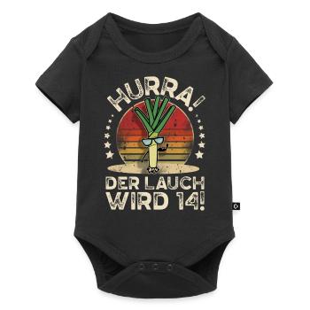 14. Geburtstag Hurra Der Lauch Wird 14 - Baby Premium Kurzarmbody - Schwarz - Vorne
