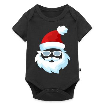 Santa Claus Beard Sunglasses Christmas Hat - Baby Premium short-sleeve bodysuit - black - Front