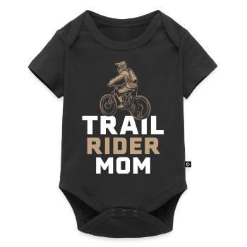 Trail Rider Mama Mountainbike MTB Downhill - Baby Premium Kurzarmbody - Schwarz - Vorne