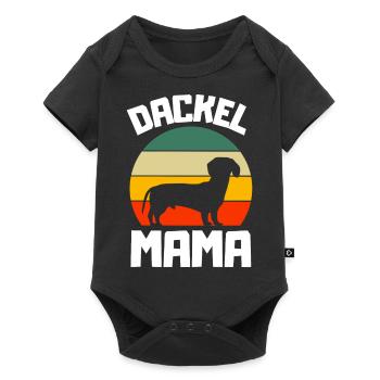 Maman teckel rétro - Body à manches courtes Premium Bébé - noir - Devant